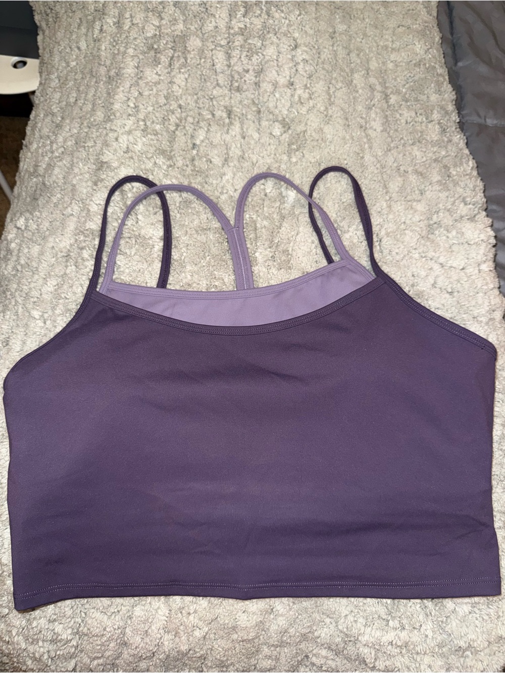 Comfrt Women's Double-layer crop tank in blackberry